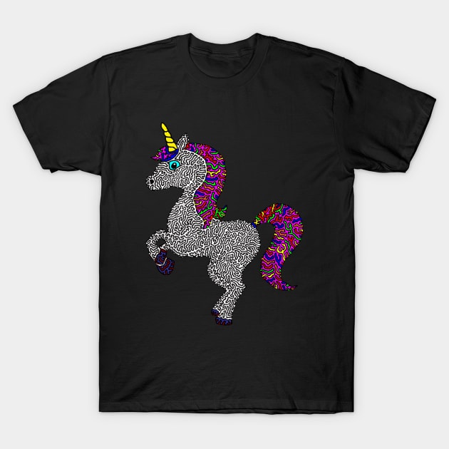 Prancing Unicorn T-Shirt by NightserFineArts